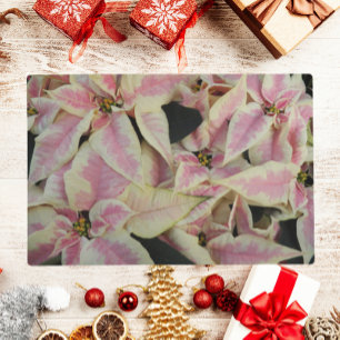 Festive Holiday Poinsettia Plants Floral Placemat
