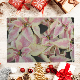 Festive Holiday Poinsettia Plants Floral Placemat