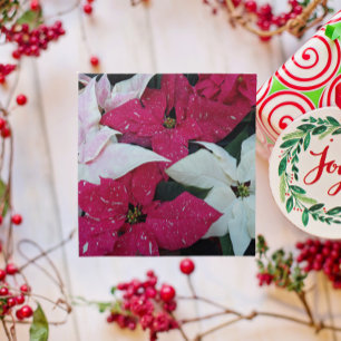 Festive Holiday Poinsettias Floral Cloth Napkin