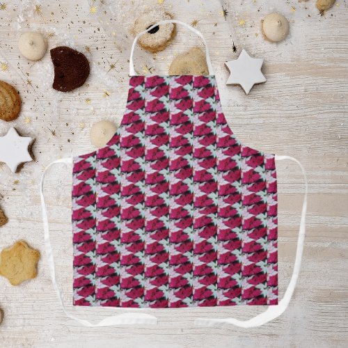 Festive Holiday Poinsettias Pattern Apron