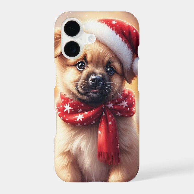 Festive Holiday Puppy Case-Mate iPhone Case (Back)