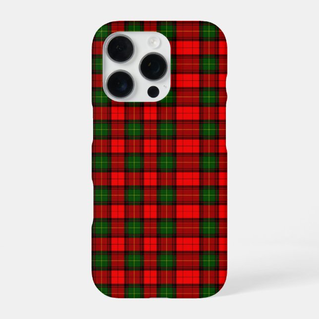 Festive Holiday Red and Green Scottish Plaid iPhone Case (Back)