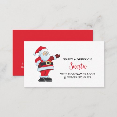 Festive Holiday _ Santa Claus _ Drinks Ticket Enclosure Card
