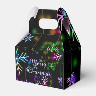 Festive holiday snowflakes, Merry Christmas Favor Boxes