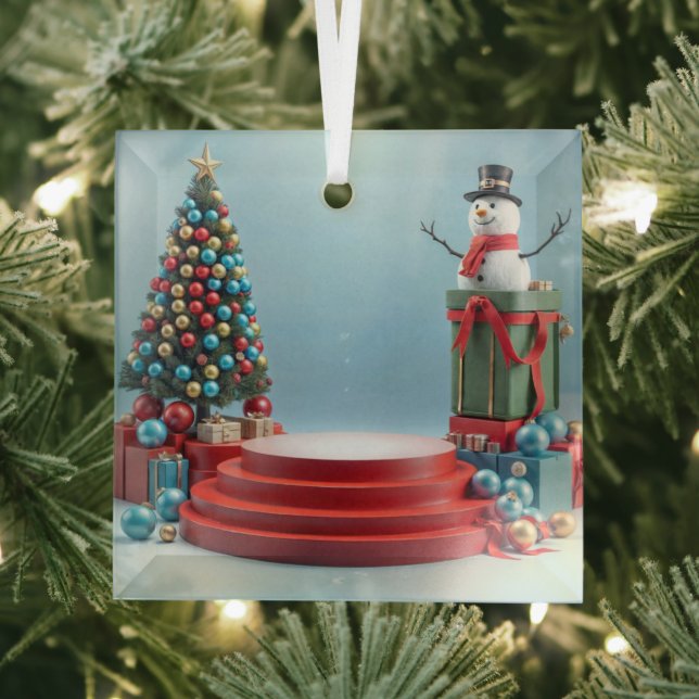 Festive Holiday Stage Glass Ornament (Insitu)