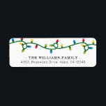 Festive Holiday String Lights White Return Address Label<br><div class="desc">Festive Holiday String Lights White Return Address Label.</div>