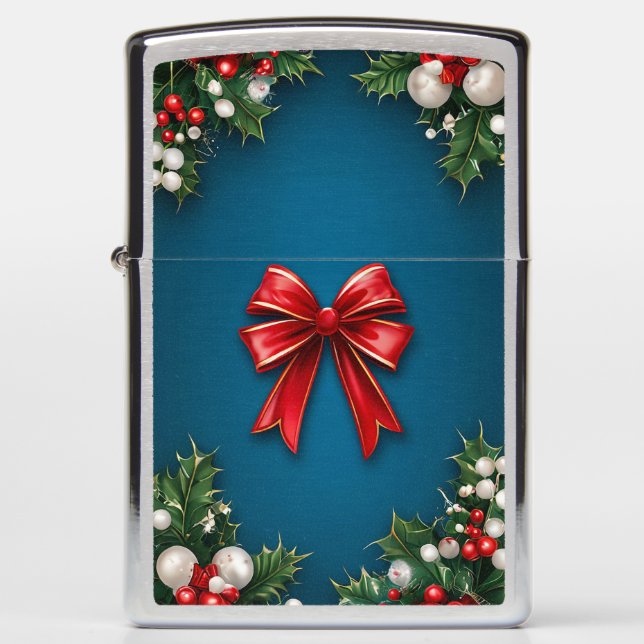 Festive, holiday-themed design zippo lighter (Front)