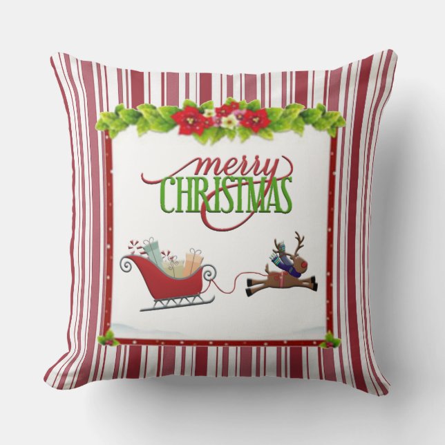 Festive Holiday Throw Pillow (Front)