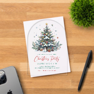 Festive Holiday Tree Christmas Party Invitation