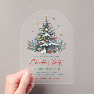 Festive Holiday Tree Christmas Party Invitation