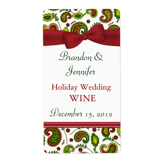 Festive Holiday Wedding Mini Wine Labels