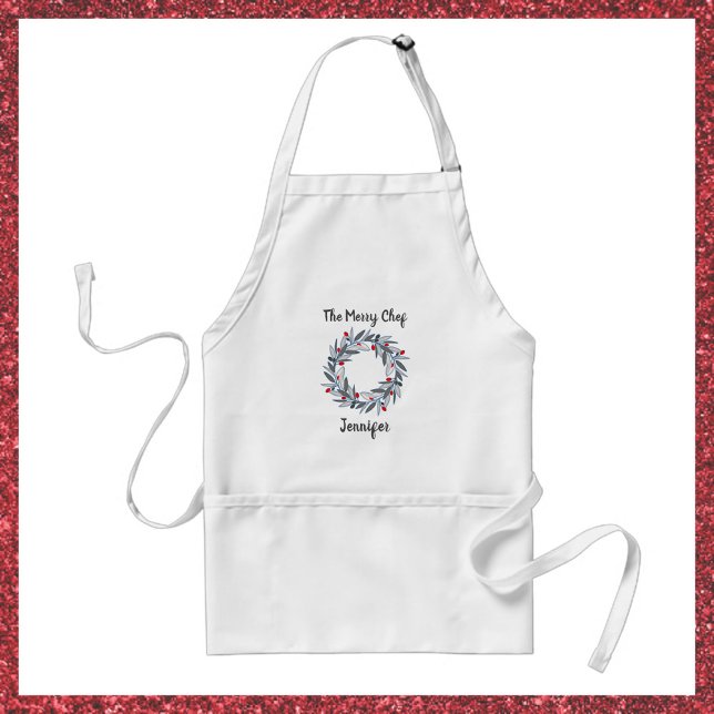Festive Holiday Wreath Adult Apron (Creator Uploaded)