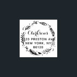 Festive Holiday Wreath Custom Return Address Rubber Stamp<br><div class="desc">Festive Holiday Wreath Custom Return Address Rubber Stamp | Make addressing easier with this customizable holiday stamp. It features modern calligraphy,  simple typography with foliage,  holly and berries wreath. The perfect personalized accents to holiday cards,  invitations,  letters and gifts. Other wreath styles are available.</div>