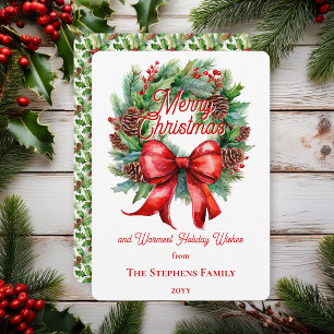 Festive Holiday Wreath Merry Christmas Non-Photo