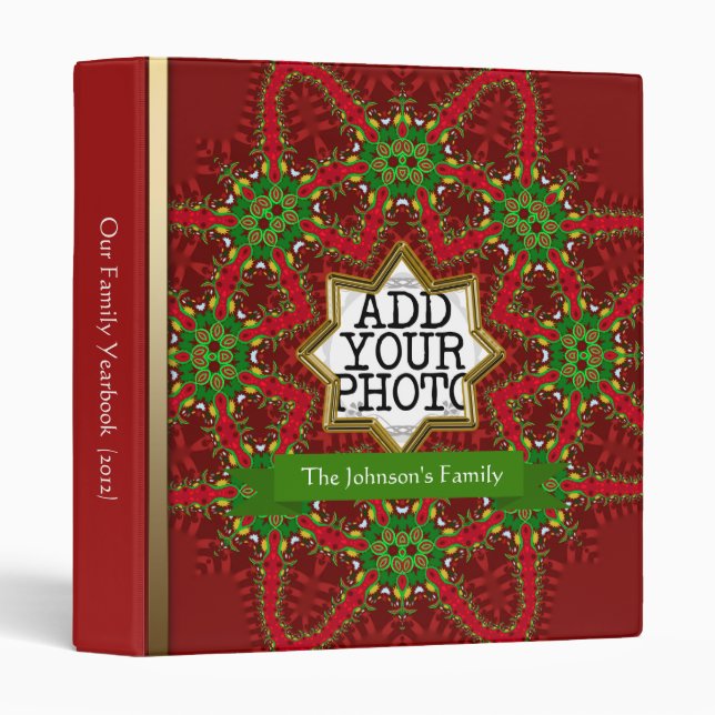 Festive Holidays Family Photo Album Binder (Front/Spine)