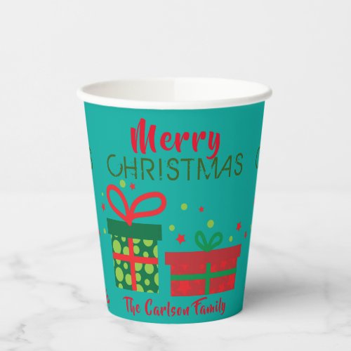 Festive Holidays Merry Christmas Gift Boxes  Paper Cups
