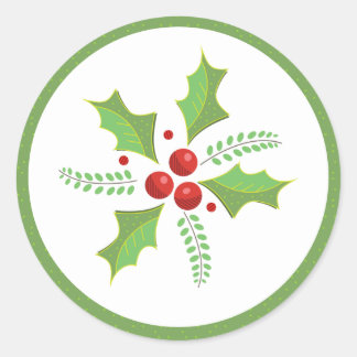 Festive Holly Berries Stickers