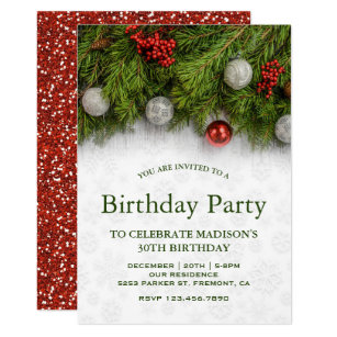 xmas christmas birthday invitations zazzle
