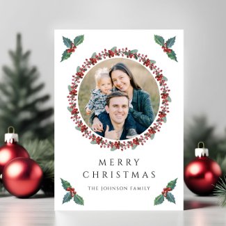 Festive Holly Botanical Greenery Photo Christmas