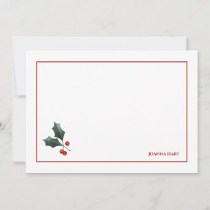 Festive Holly Personalized Stationery