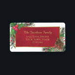 Festive Holly & Pine Holiday Return Address Label<br><div class="desc">Make your holiday mailings special with these beautiful return address labels. Printed on a larger size than the standard return address, these are perfect for affixing to the back of an envelope. The festive design features hand painted watercolor holly leaves & berries along with, pinecones, pine branches, and winter foliage....</div>