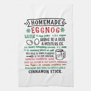 Festive homemade eggnog Christmas recipe Kitchen Towel