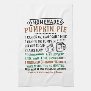 Festive Homemade pumpkin pie recipe Kitchen Towel