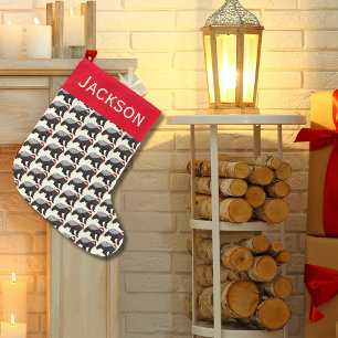 Festive Honey Badger Badass Santa Animal Add Name Large Christmas Stocking