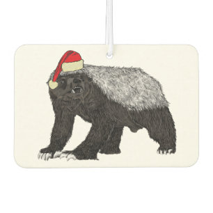 Festive Honey Badger Badass Santa Christmas Animal Air Freshener
