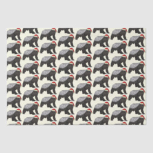 Festive Honey Badger Badass Santa Christmas Animal Tissue Paper