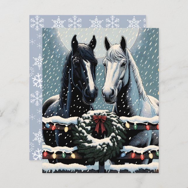 Festive Horses | Christmas Scrapbook  (Front/Back)