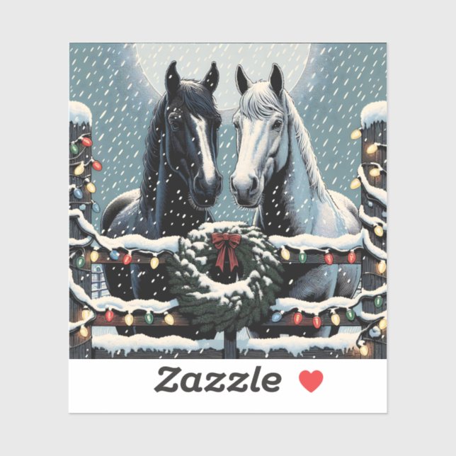 Festive Horses | Merry Christmas Sticker (Sheet)