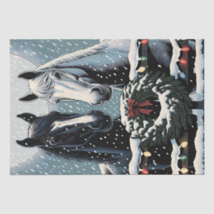 Festive Horses Merry Christmas Tissue Paper