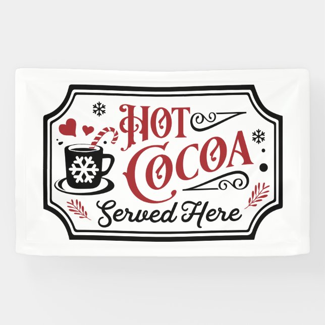 Festive hot cocoa served here Christmas Banner (Horizontal)