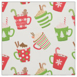 Festive Hot Drinks Christmas Holidays Pattern Fabric