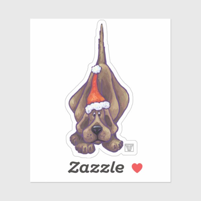 Festive Hound Dog Christmas Sticker (Sheet)