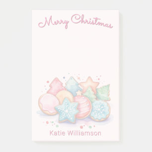 Festive Iced Cookies Cute Pink Christmas Post-it Notes