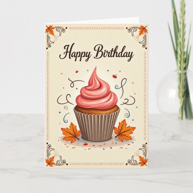 Festive Illustration Birthday Card (Front)