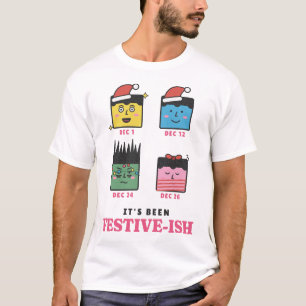 Festive-ish Funny December Faces Christmas T-Shirt