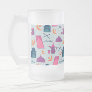 Festive Islamic Ramadan Design Frosted Glass Beer Mug