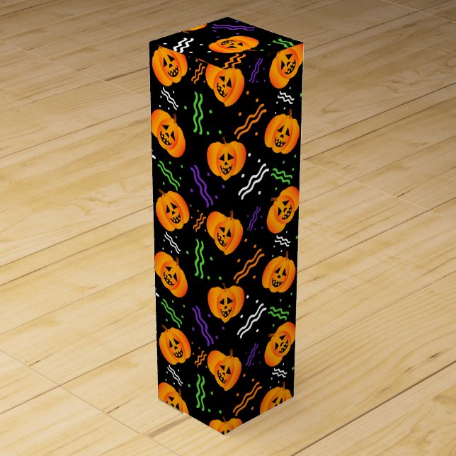 Festive Jack-O'-Lantern Wine Box (Front)