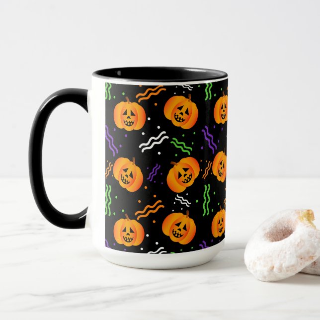 Festive Jack-O'-Lanterns Combo Mug (With Donut)