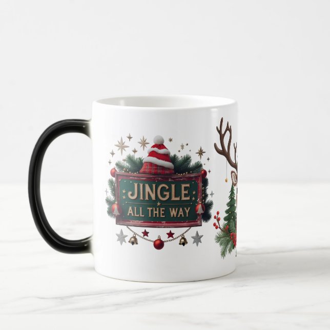Festive “Jingle All The Way” Color Morphing Mug  (Left)