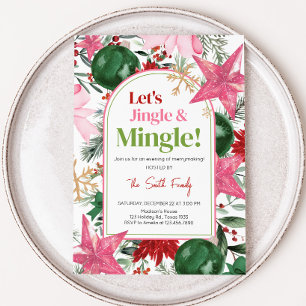 Festive Jingle and Mingle Christmas Party Invitation