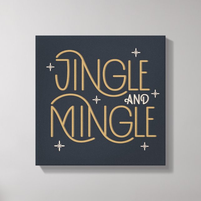 Festive Jingle and Mingle Holiday Design Canvas Print (Front)