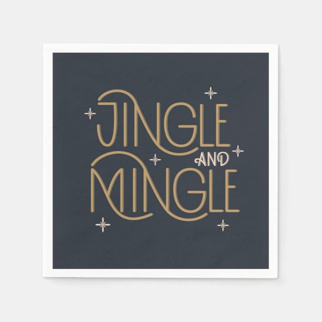 Festive Jingle and Mingle Holiday Design Napkins (Front)