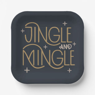 Festive Jingle and Mingle Holiday Design Paper Plates