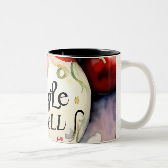  "Festive Jingle Bells: Christmas Print Mug" Two-Tone Coffee Mug (Right)