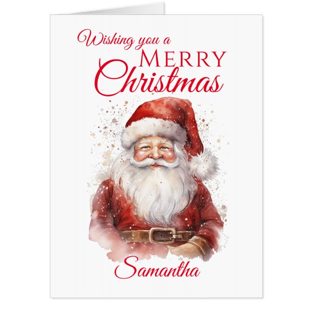 Festive Jolly Santa Claus Oversized Card (Front)
