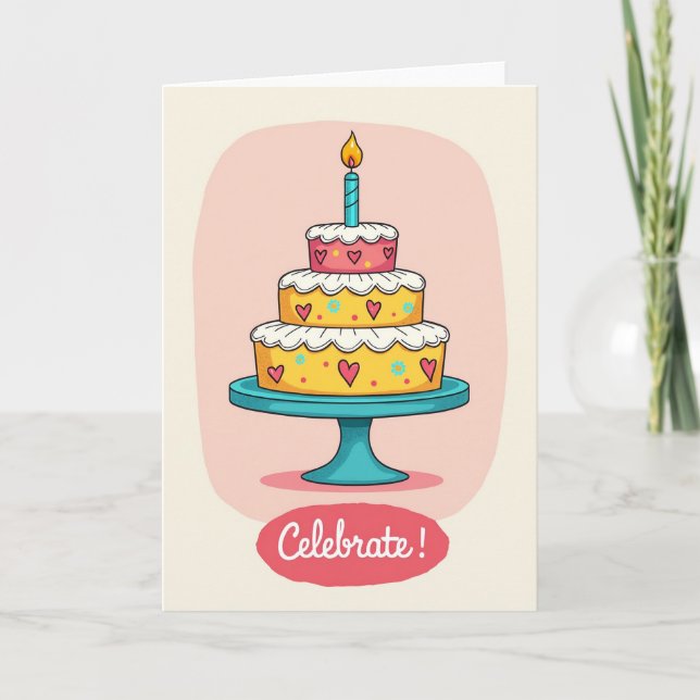 Festive Joy Birthday Card (Front)